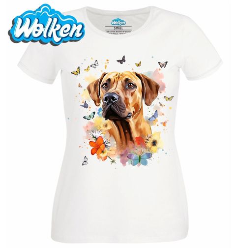 Obrázek produktu Dámské tričko Rhodéský ridgeback mezi Motýly