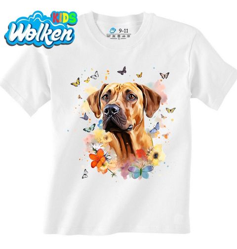 Obrázek produktu Dětské tričko Rhodéský ridgeback mezi Motýly