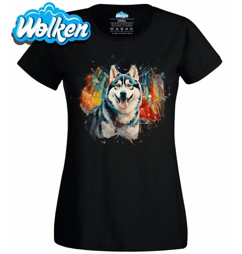 Obrázek produktu Dámské tričko Hravý Sibiřský husky