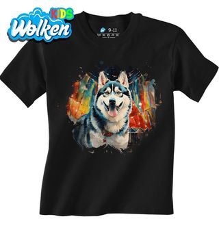 Dětské tričko Hravý Sibiřský husky.jpg