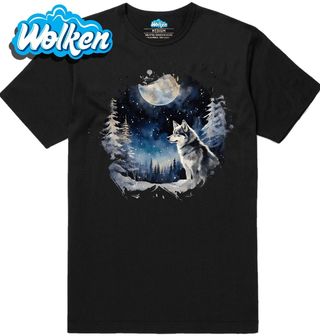 Pánské tričko Sibiřský Husky ve Sněhu.jpg