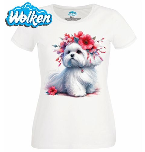 Obrázek produktu Dámské tričko Elegantní Maltézský psík