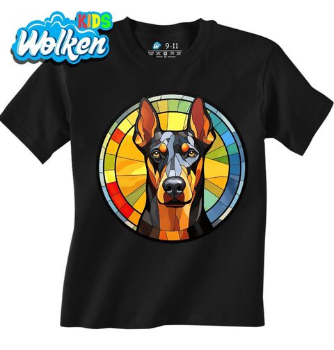 Obrázek produktu Dětské tričko Dobrman ve Vitráži Stained Glass
