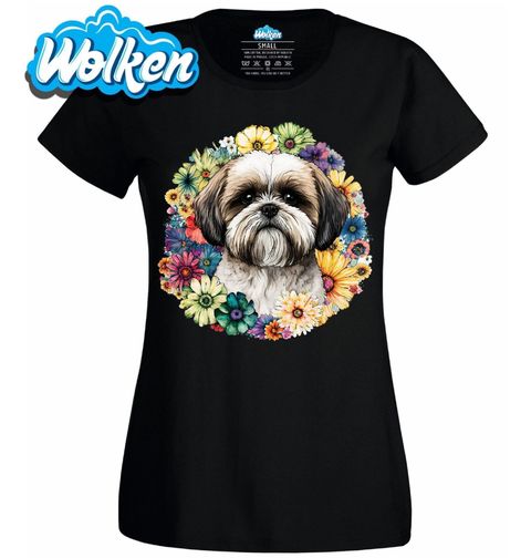 Obrázek produktu Dámské tričko Shih-tzu mezi Květinami