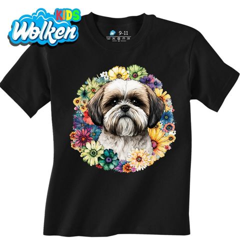 Obrázek produktu Dětské tričko Shih-tzu mezi Květinami
