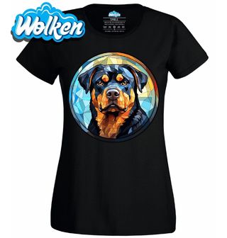 Dámské tričko Rotvajler ve Vitráži Stained Glass.jpg