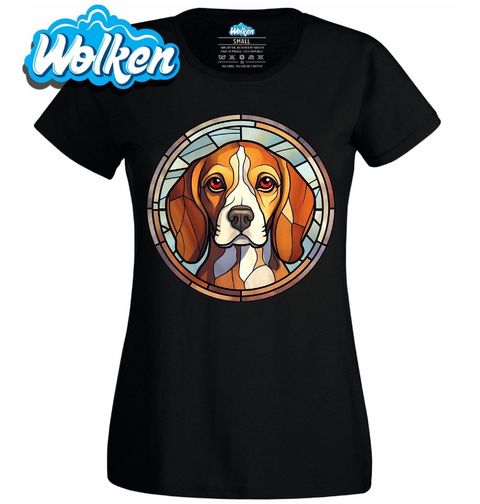 Obrázek produktu Dámské tričko Bígl ve Vitráži Stained Glass