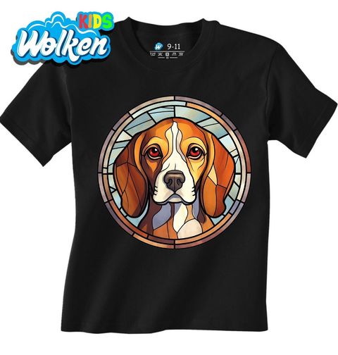 Obrázek produktu Dětské tričko Bígl ve Vitráži Stained Glass