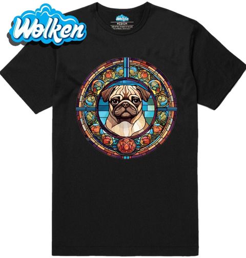 Obrázek produktu Pánské tričko Mops ve Vitráži Stained Glass