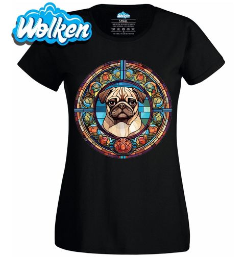 Obrázek produktu Dámské tričko Mops ve Vitráži Stained Glass