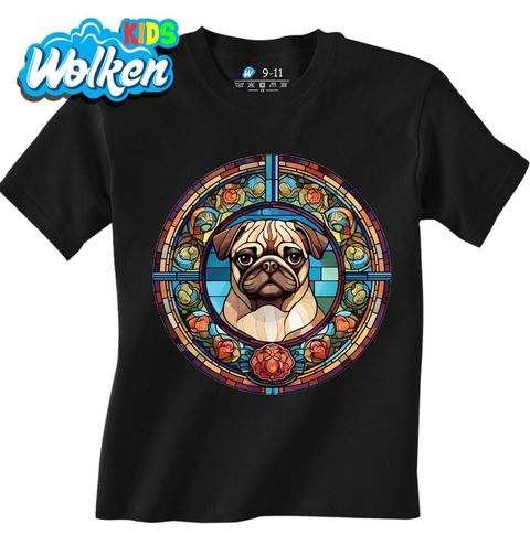 Obrázek produktu Dětské tričko Mops ve Vitráži Stained Glass