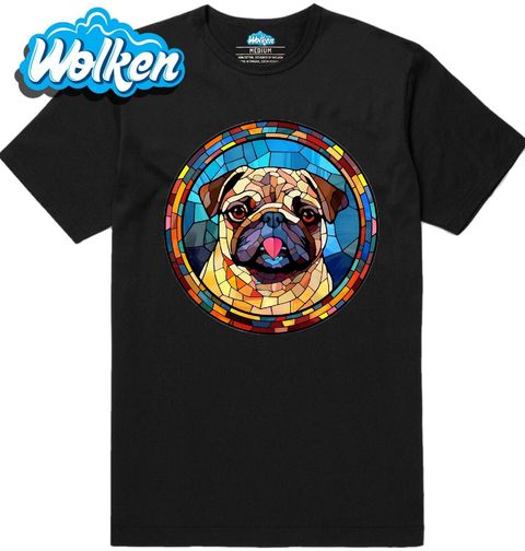 Obrázek produktu Pánské tričko Mopsí Vitráž Stained Glass