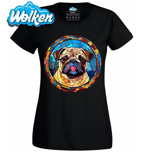 Obrázek produktu Dámské tričko Mopsí Vitráž Stained Glass