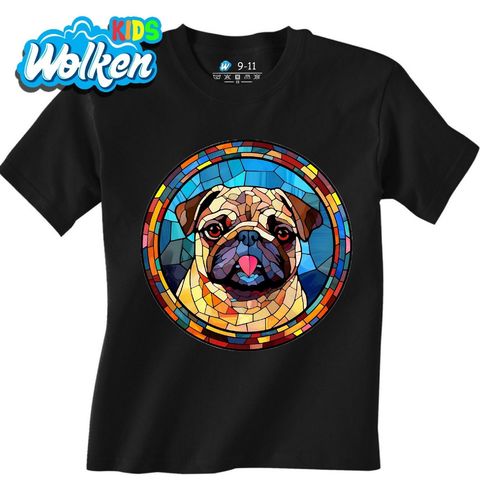 Obrázek produktu Dětské tričko Mopsí Vitráž Stained Glass