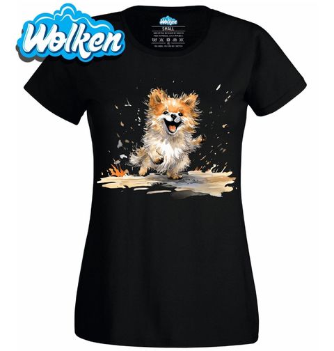 Obrázek produktu Dámské tričko Šťastný Pomeranian na Procházce