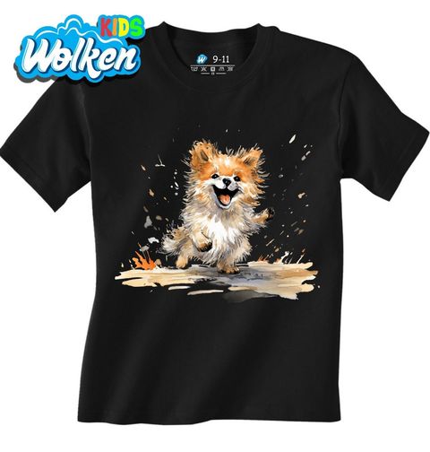 Obrázek produktu Dětské tričko Šťastný Pomeranian na Procházce