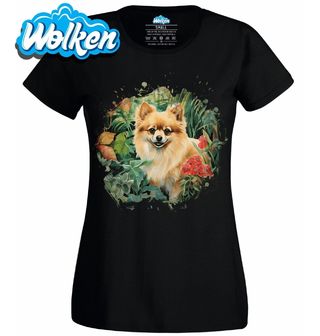 Dámské tričko Pomeranian v Džungli.jpg