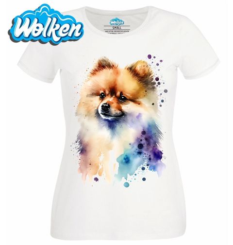 Obrázek produktu Dámské tričko Akvarelový Pomeranian