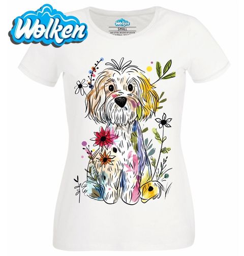 Obrázek produktu Dámské tričko Barevná skica Labradoodle