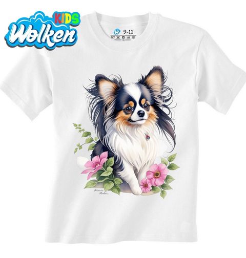 Obrázek produktu Dětské tričko Roztomilý Papillon mezi Květy