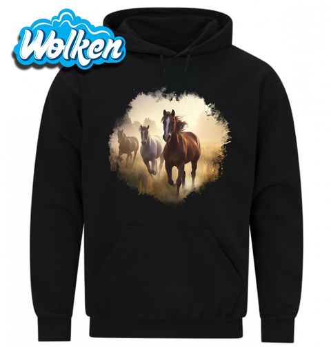 Obrázek produktu Pánská mikina Běžící Koně po poli Quarter Horse