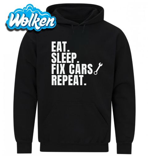 Obrázek produktu Pánská mikina Jez Spi Opravuj Opakuj Eat Sleep Fix Cars Repeat
