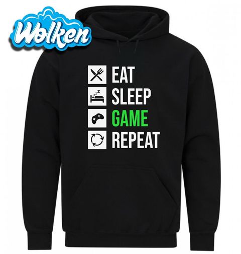 Obrázek produktu Pánská mikina Jez Spi Hraj Opakuj Eat Sleep Game Repeat