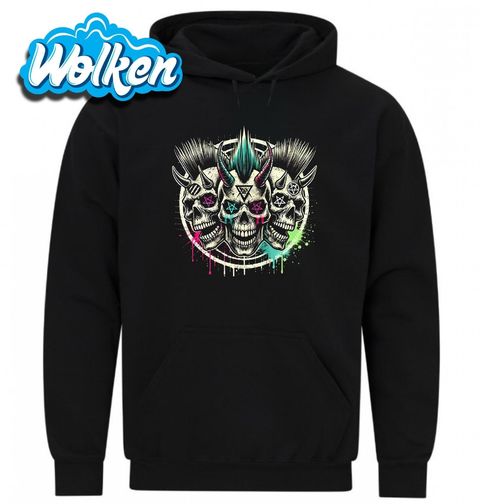 Obrázek produktu Pánská mikina Trojhlavá Lebka Punk Triple Skull