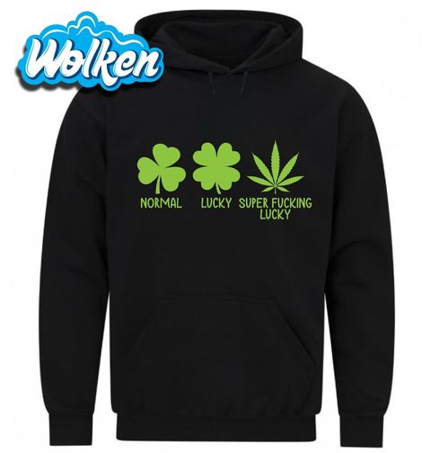 Obrázek produktu Pánská mikina List Marihuany Normal Lucky Super Fucking Lucky