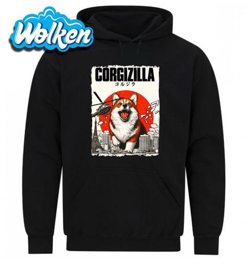 Obrázek produktu Pánská mikina Japonská Corgizilla útočí Godzilla