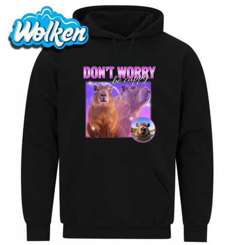 Obrázek produktu Pánská mikina Růžová kapybara Don’t worry Be cappy