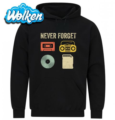 Obrázek produktu Pánská mikina Kazeta, Rádio, Vinyl, SD karta Never Forget