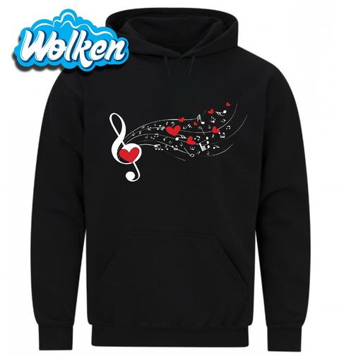 Obrázek produktu Pánská mikina Houslový klíč Melodie srdcem