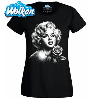 Dámské tričko Půvabná Marilyn Monroe s Růží.jpg