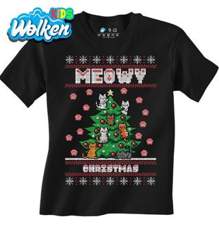 Dětské tričko Kočičí Vánoce Meowy Christmas.jpg