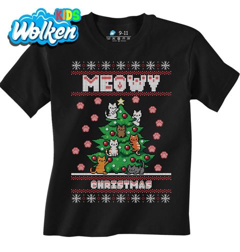 Obrázek produktu Dětské tričko Kočičí Vánoce Meowy Christmas