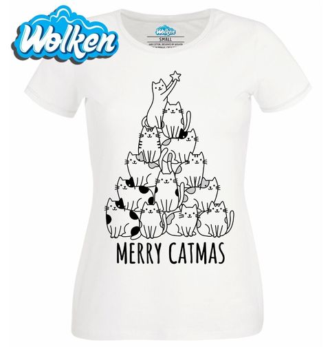 Obrázek produktu Dámské tričko Kočičí Stromeček Merry Catmas