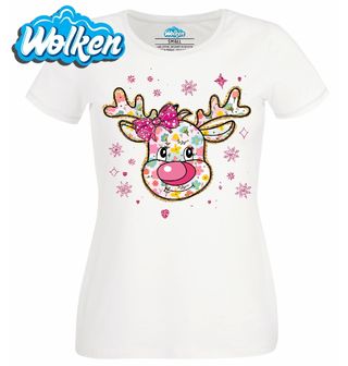 Dámské tričko  Růžový Vánoční Sob.jpg