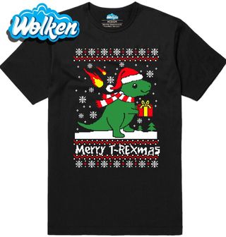 Pánské tričko Vánoční T-Rex Merry T-Rexmas.jpg