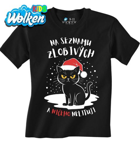 Obrázek produktu Dětské tričko Zlobivá Kočka o Vánocích