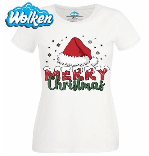 Obrázek produktu Dámské tričko Santova čepice Merry Christmas