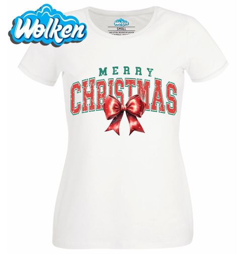 Obrázek produktu Dámské tričko Vánoční mašle Merry Christmas