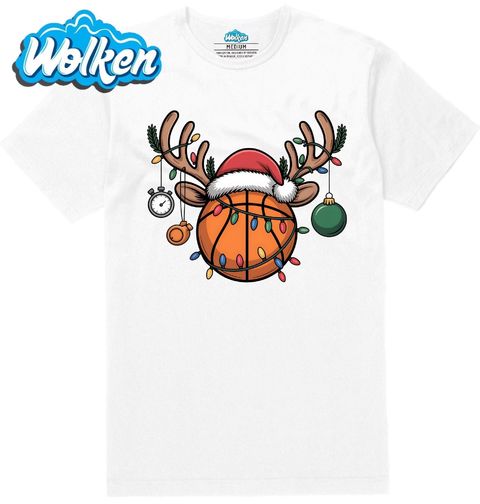 Obrázek produktu Pánské tričko Vánoční Basketbalový Míč s Parohy
