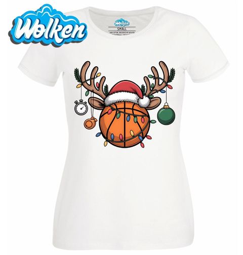 Obrázek produktu Dámské tričko Vánoční Basketbalový Míč s Parohy