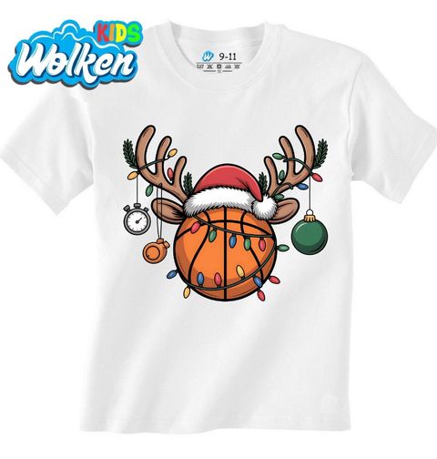 Obrázek produktu Dětské tričko Vánoční Basketbalový Míč s Parohy