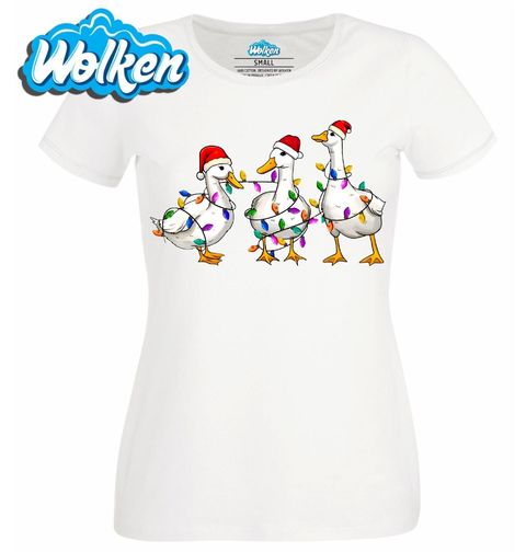 Obrázek produktu Dámské tričko Vánoční Kachny ve Světýlkách