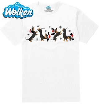 Pánské tričko  Hravý Vánoční Jezevčíci.jpg