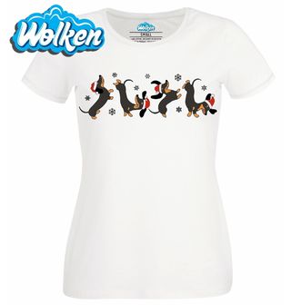 Dámské tričko  Hravý Vánoční Jezevčíci.jpg