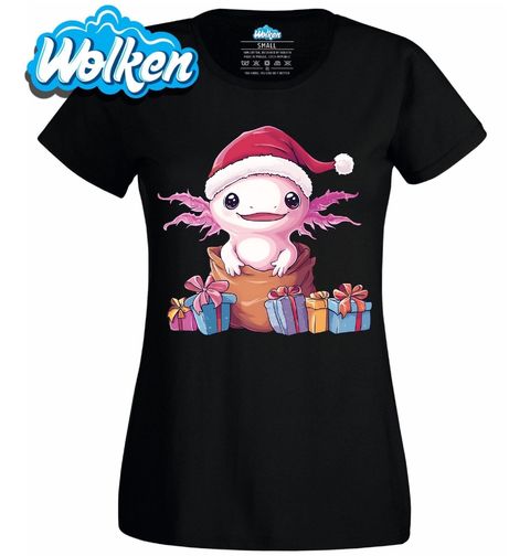 Obrázek produktu Dámské tričko Vánoční Axolotl v Pytli Dárků