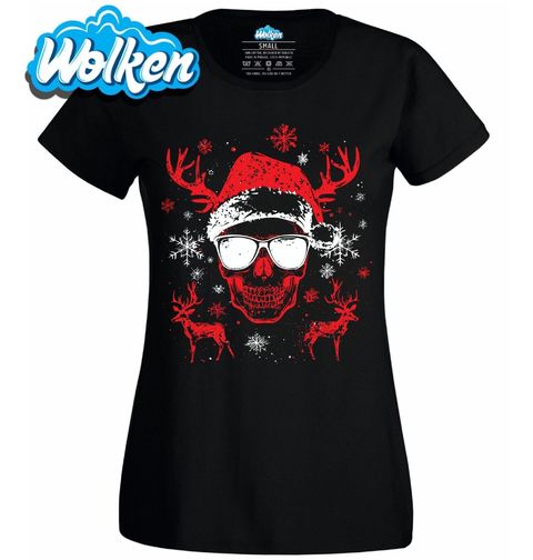 Obrázek produktu Dámské tričko Vánoční Lebka Christmas Skull